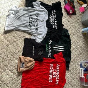 Size small a$$holes live for ever. 4 tshirts, 1 tank, 1 hat